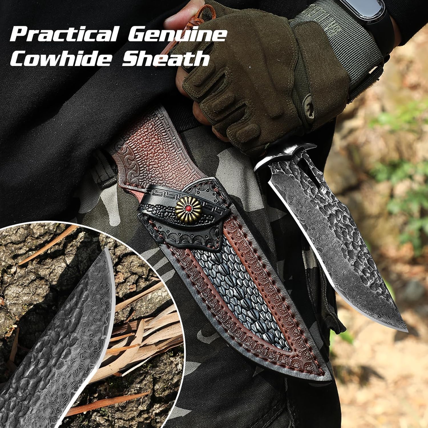 damascus hunting knife – handmade vg10 67 layer bowie blade mega blades damascus hunting knife – handmade vg10 67 layer bowie blade mega blades