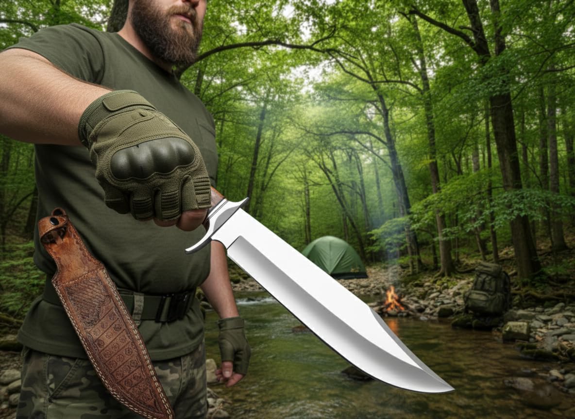 full tang bowie knife – handmade 15” hunting & camping knife mega blades full tang bowie knife – handmade 15” hunting & camping knife mega blades