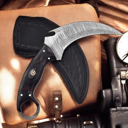 handmade damascus karambit knife 9.5'' full tang blade mega blades
