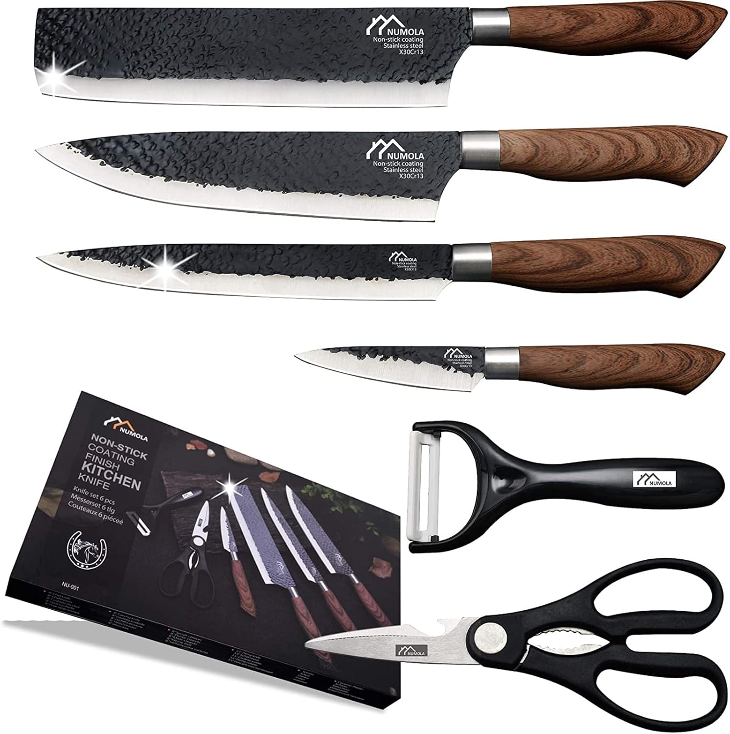 professional chef knife set 6 pieces black high carbon steel mega blades professional chef knife set 6 pieces black high carbon steel mega blades