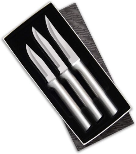 rada cutlery 3 piece paring knife set – silver handles mega blades