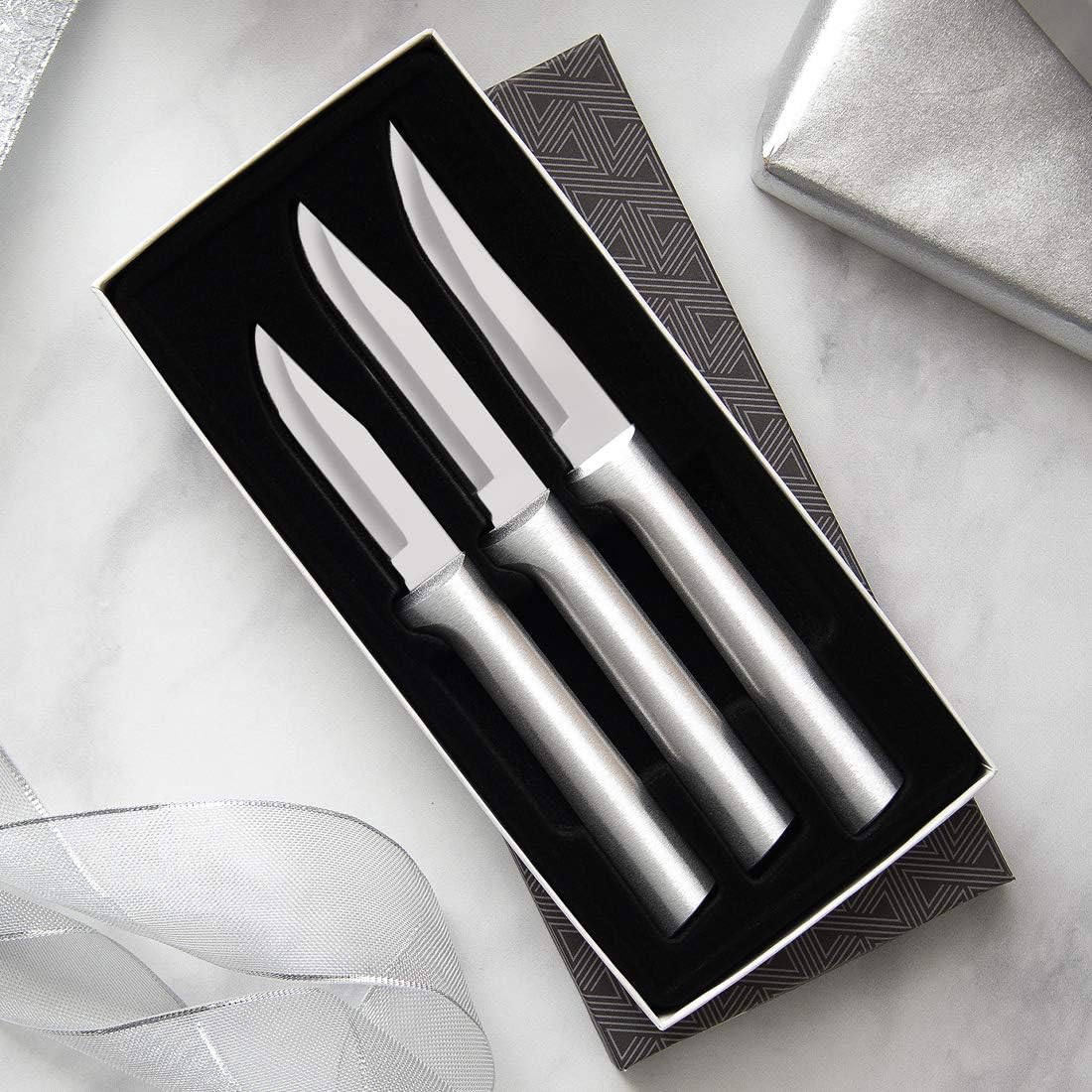 rada cutlery 3 piece paring knife set – silver handles mega blades rada cutlery 3 piece paring knife set – silver handles mega blades