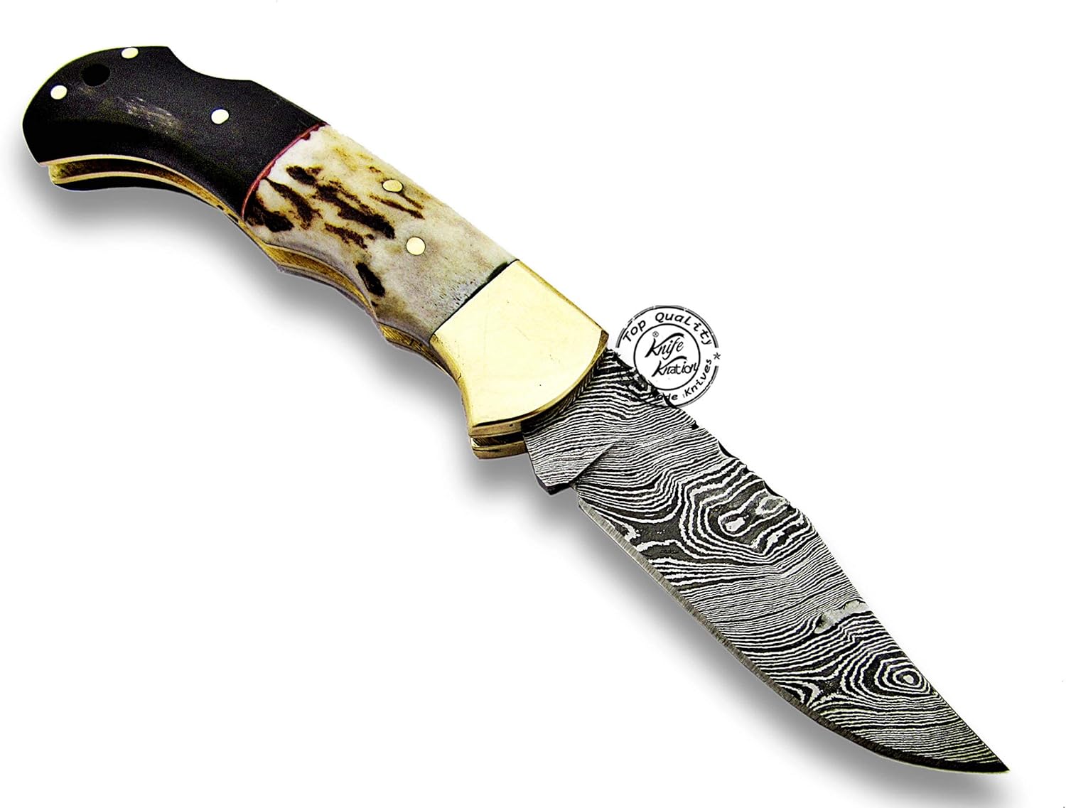 stag horn damascus pocket knife handmade folding tool mega blades stag horn damascus pocket knife handmade folding tool mega blades