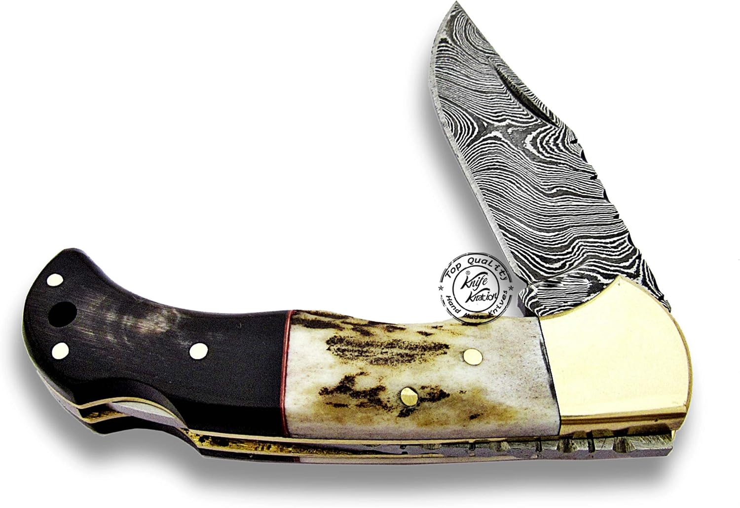 stag horn damascus pocket knife handmade folding tool mega blades stag horn damascus pocket knife handmade folding tool mega blades