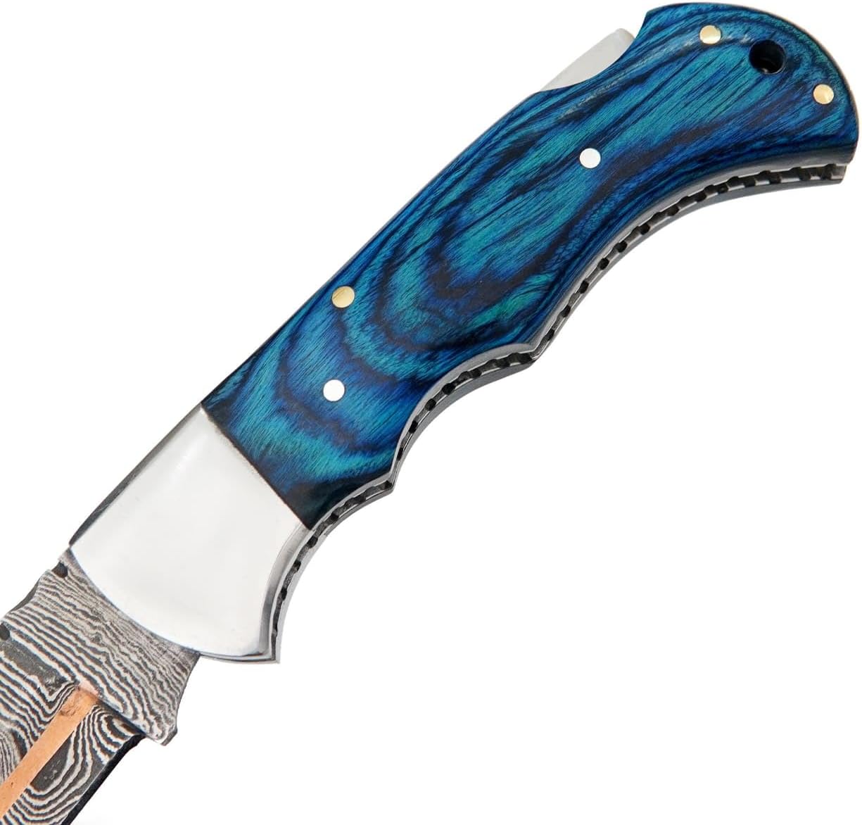 copper damascus pocket knife handmade folding edc tool mega blades copper damascus pocket knife handmade folding edc tool mega blades