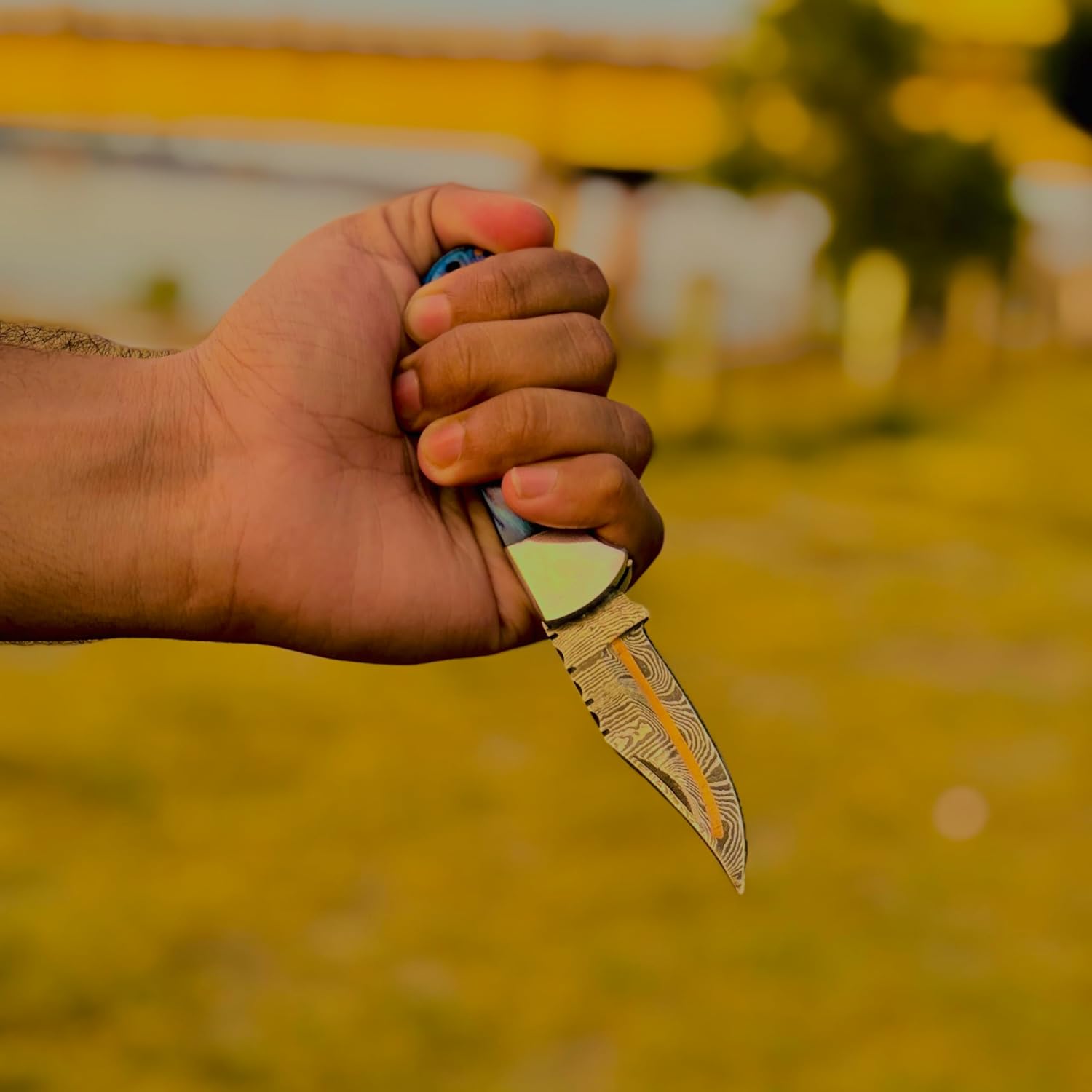 copper damascus pocket knife handmade folding edc tool mega blades copper damascus pocket knife handmade folding edc tool mega blades