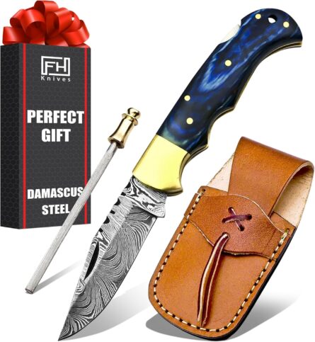 handmade damascus pocket knife back lock folding for men mega blades