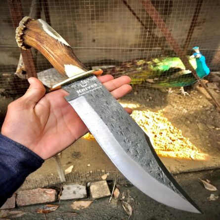 Home collectible bowie knife 15.5” handmade carbon steel blade mega blades