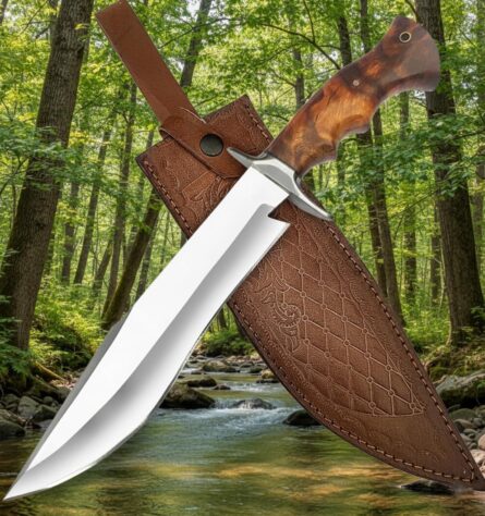 handmade bowie knife 14 inch d2 steel hunting knife outdoor mega blades