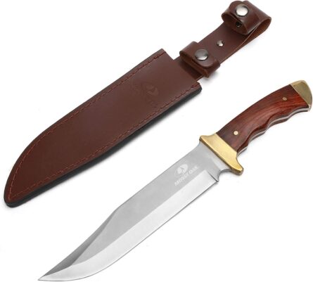 bowie knife 14 inch full tang hunting knife with wood handle mega blades