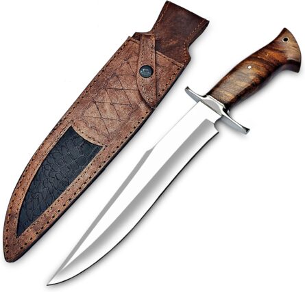 Home 15 inch bowie knife d2 steel handmade hunting knife with sheath mega blades