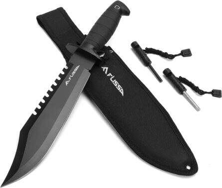 flissa survival hunting knife 15 inch full tang bowie blade mega blades