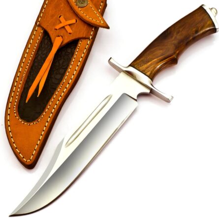 damascus steel bowie hunting knife handmade with solid grip mega blades