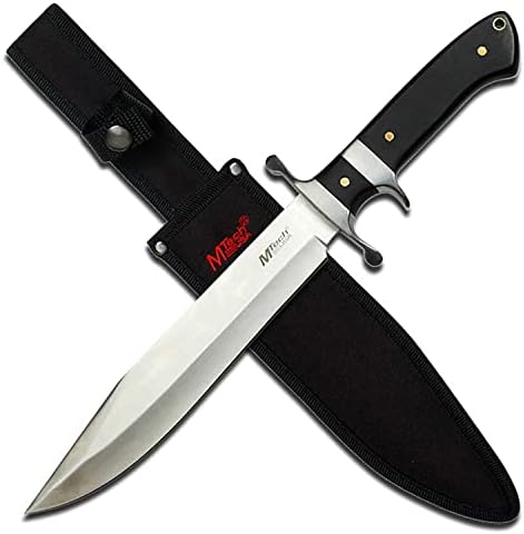 fixed blade knife 8.5 in satin steel black wood handle | mega blades fixed blade knife 8.5 in satin steel black wood handle | mega blades