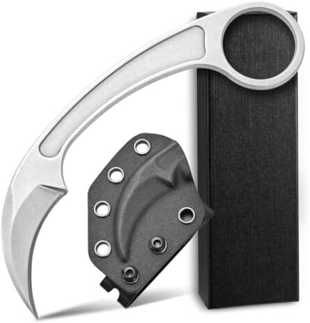 d2 fixed blade claw knife with kydex sheath for edc | mega blades