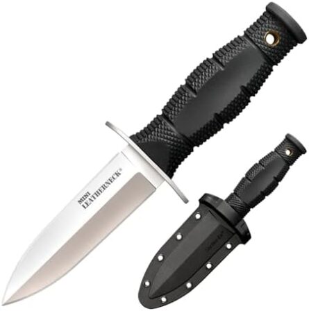 compact mini leatherneck outdoor knife, 8cr13mov steel | mega blades
