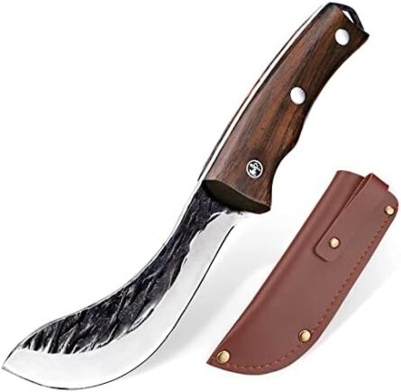 deer skinning knife with sheath wide fixed blade hunting knife | mega blades