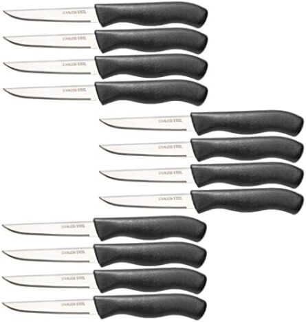 paring and garnishing knife set 12pcs, 3" stainless steel blades | mega blades