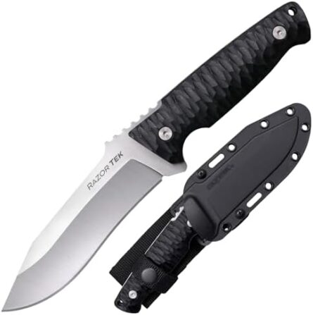 recurve fixed blade edc knife w/ sheath | mega blades