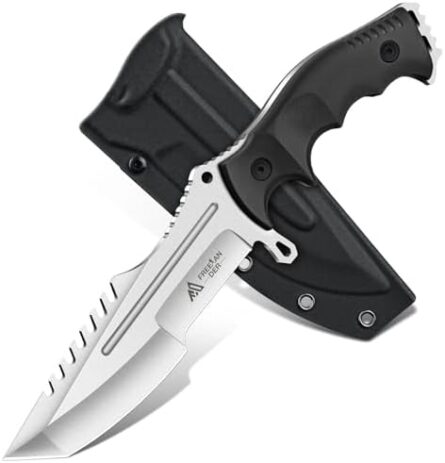 survival outdoor knife with ergonomic handle & sheath | mega blades