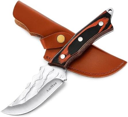 outdoor tool professional bushcraft knife with wood handle | mega blades