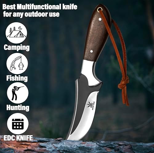 handcrafted cowboy hunting knife with leather sheath | mega blades handcrafted cowboy hunting knife with leather sheath | mega blades