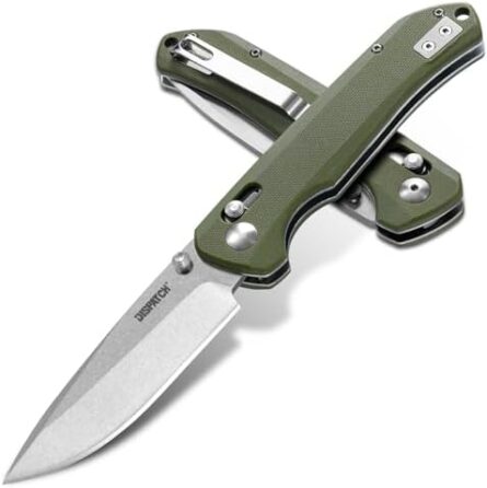 d2 steel crossbar lock pocket knife with g10 handle | mega blades