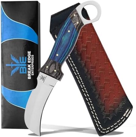 handmade stainlesssteel lineman’s hawkbill knife with sheath | mega blades