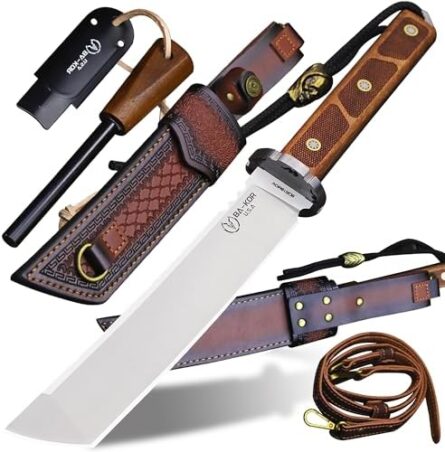 hunting and camping full tang knife with shoulder strap | mega blades