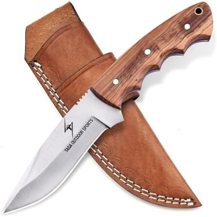 handmade 9" skinner fixed blade hunting knife with sheath | mega blades