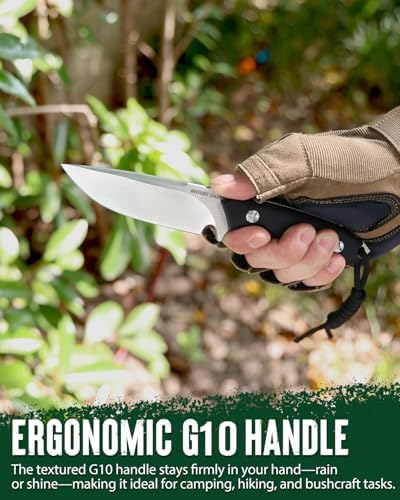 8.75 inch fixed blade knife with leather sheath for outdoor use | mega blades 8.75 inch fixed blade knife with leather sheath for outdoor use | mega blades