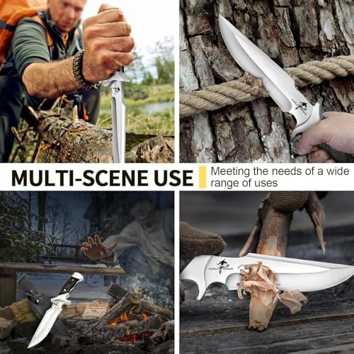 fixed blade knife with sheath 6 inch 440c steel bushcraft | mega blades fixed blade knife with sheath 6 inch 440c steel bushcraft | mega blades