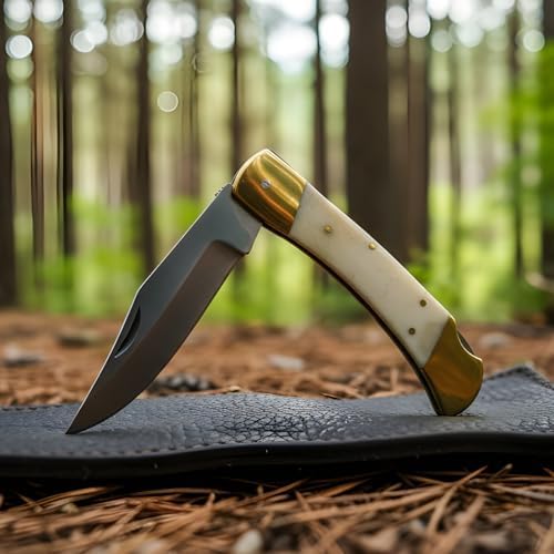 folding survival knife – ebony & camel bone handle | mega blades folding survival knife – ebony & camel bone handle | mega blades