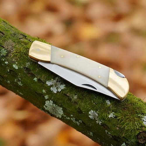 folding survival knife – ebony & camel bone handle | mega blades folding survival knife – ebony & camel bone handle | mega blades
