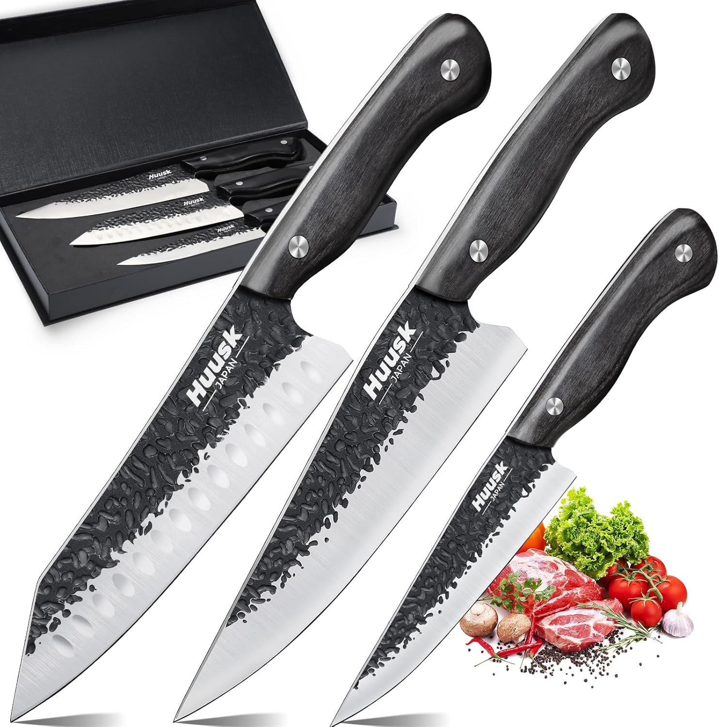 huusk japanese chef knife set hand forged carbon steel mega blades huusk japanese chef knife set hand forged carbon steel mega blades