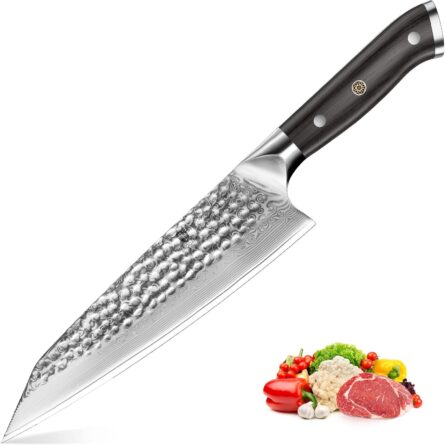 brodark japanese chef knife 8 inch – damascus vg10 steel blade mega blades