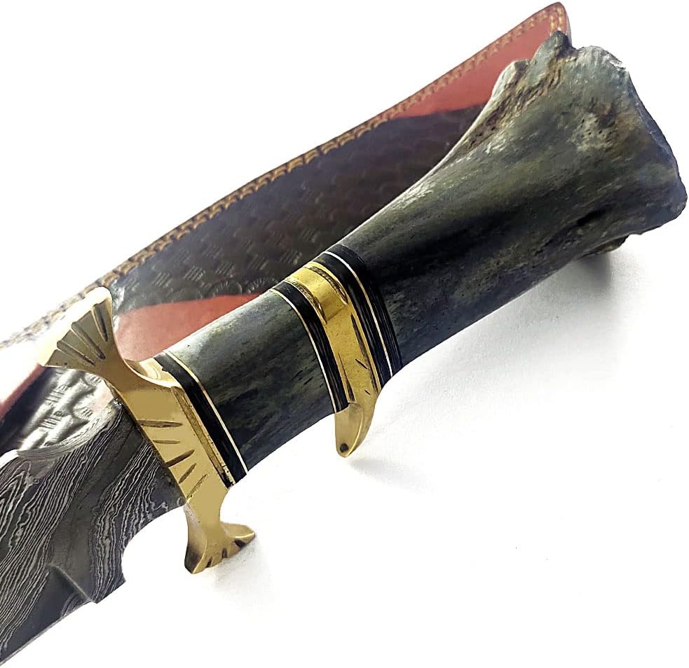 damascus hunting knife handmade double edge with sheath mega blades damascus hunting knife handmade double edge with sheath mega blades