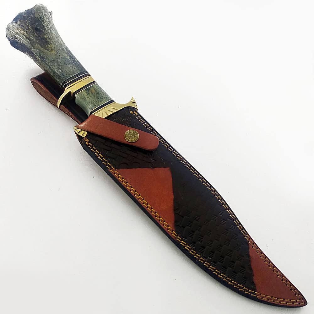 damascus hunting knife handmade double edge with sheath mega blades damascus hunting knife handmade double edge with sheath mega blades