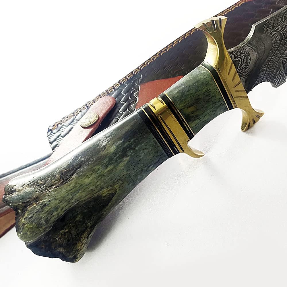damascus hunting knife handmade double edge with sheath mega blades damascus hunting knife handmade double edge with sheath mega blades