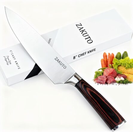 japanese chef knife 8 inch high carbon steel with pakkawood mega blades
