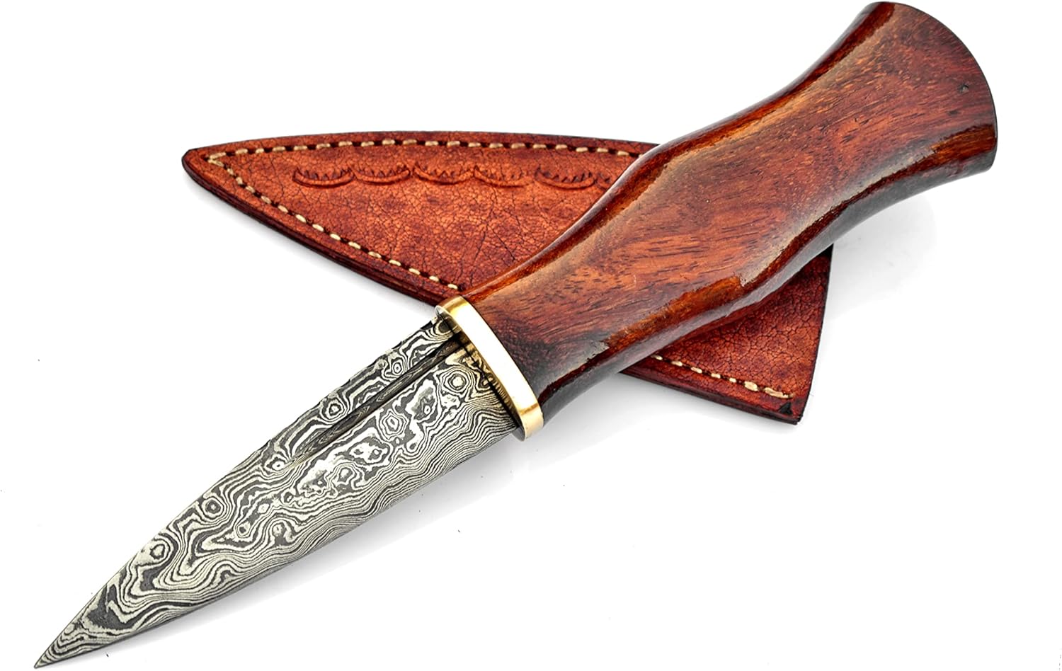 sgian dubh damascus knife scottish dirk with leather sheath mega blades sgian dubh damascus knife scottish dirk with leather sheath mega blades