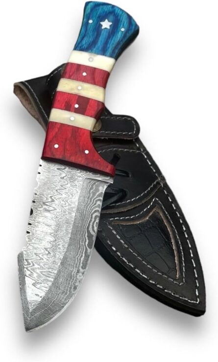 handmade damascus knife for hunting and skinning outdoor use mega blades