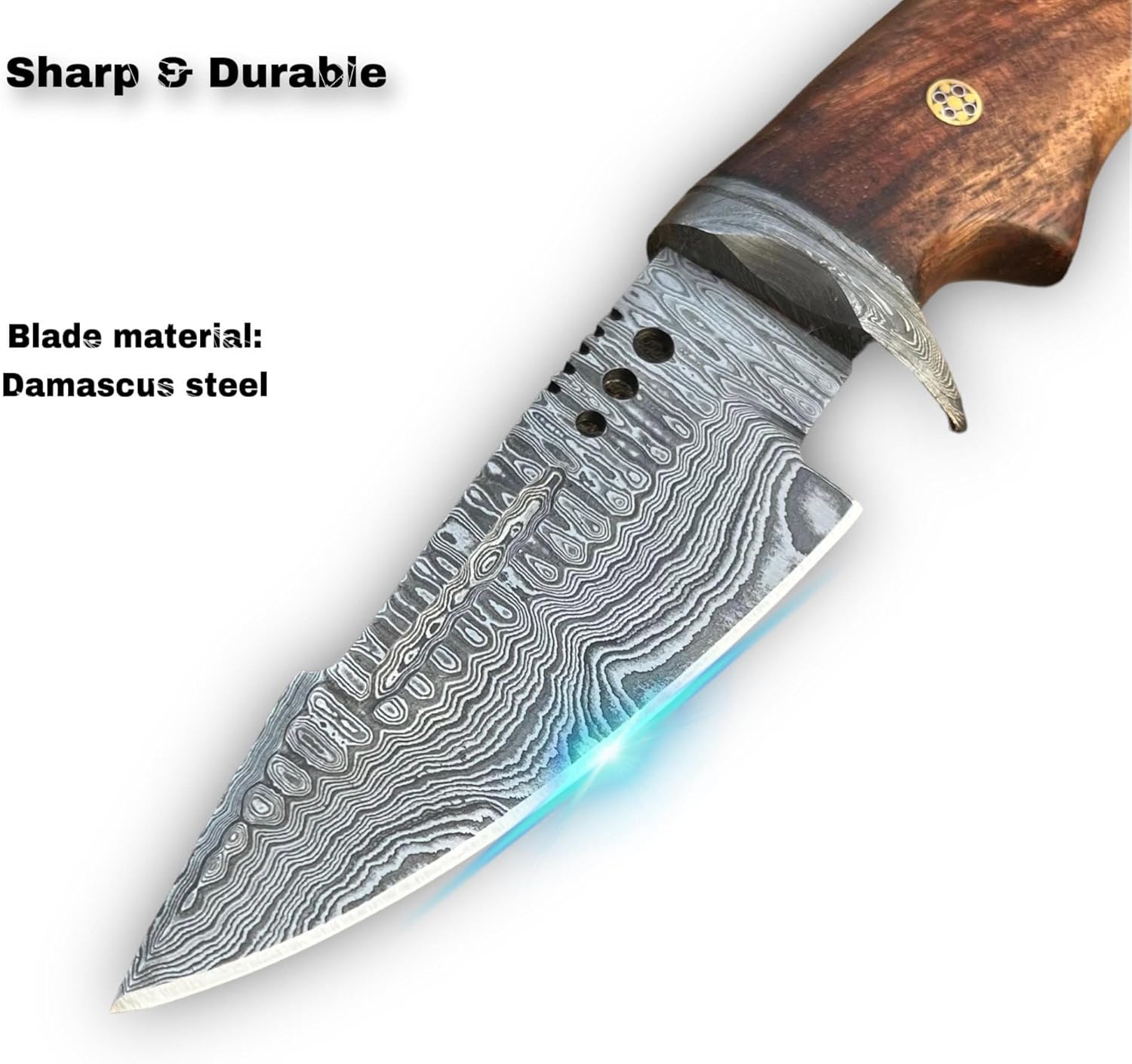 handmade damascus hunting knife 10” fixed blade with sheath mega blades handmade damascus hunting knife 10” fixed blade with sheath mega blades