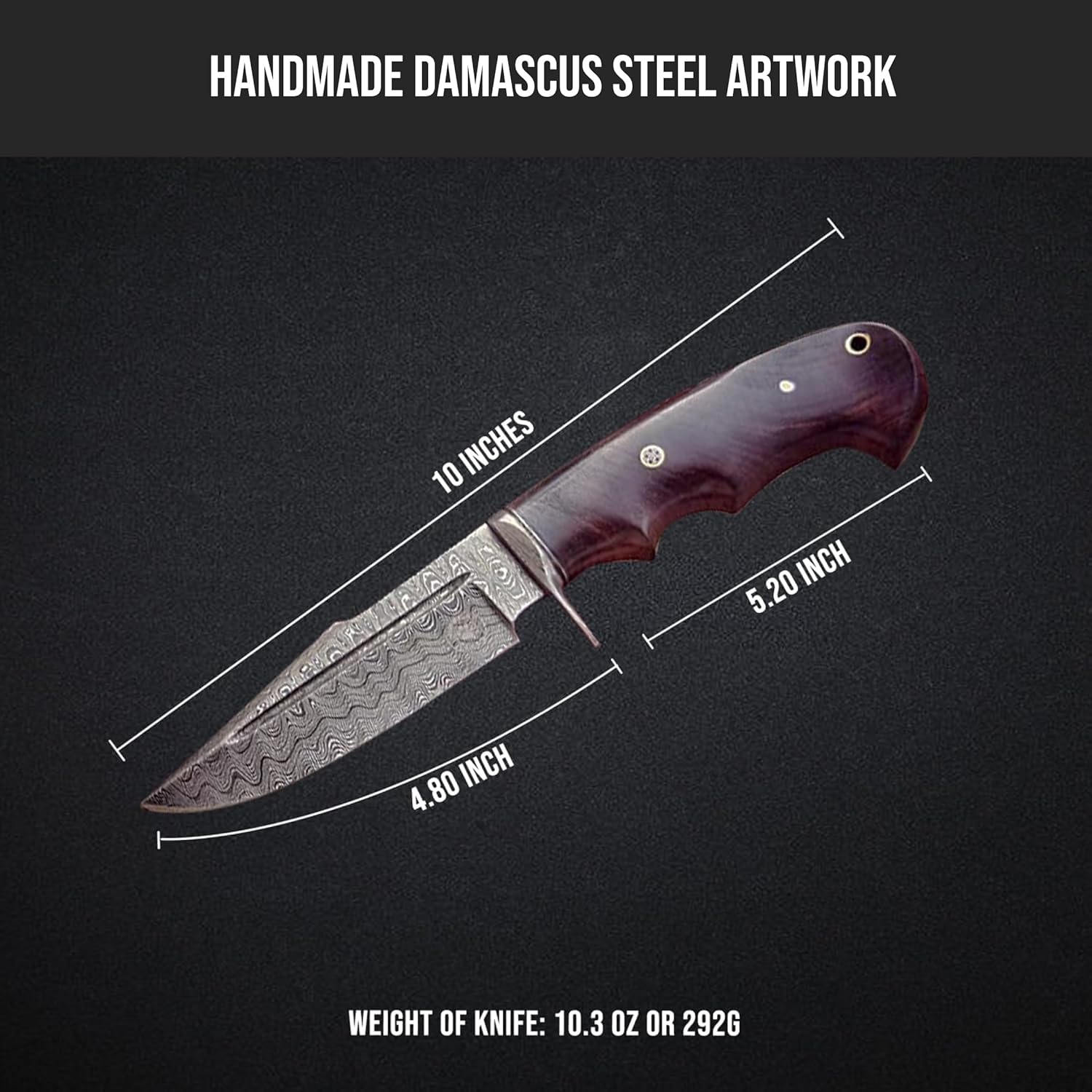 bigcat roar damascus knife 10" fixed blade for hunting & camping mega blades bigcat roar damascus knife 10" fixed blade for hunting & camping mega blades