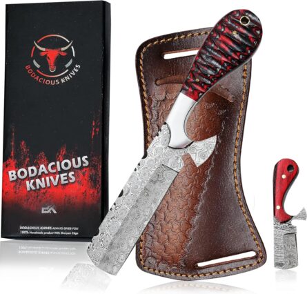 bodacious 8" damascus knife handmade bull cutter for hunting mega blades