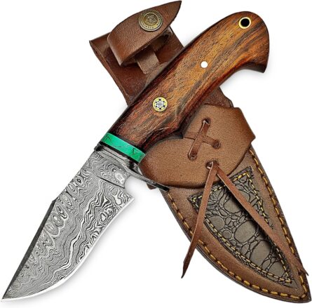 ocean handmade damascus hunting knife – fixed blade 10 inch mega blades