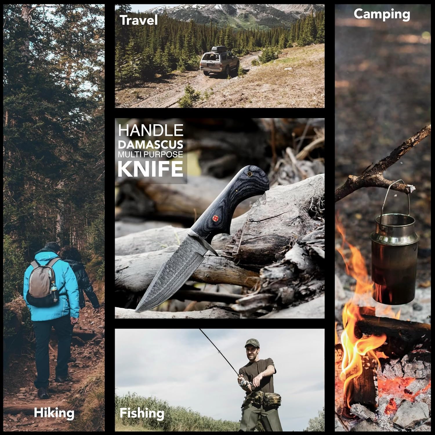 damascus hunting knife – 10" handmade fixed blade knife mega blades damascus hunting knife – 10" handmade fixed blade knife mega blades