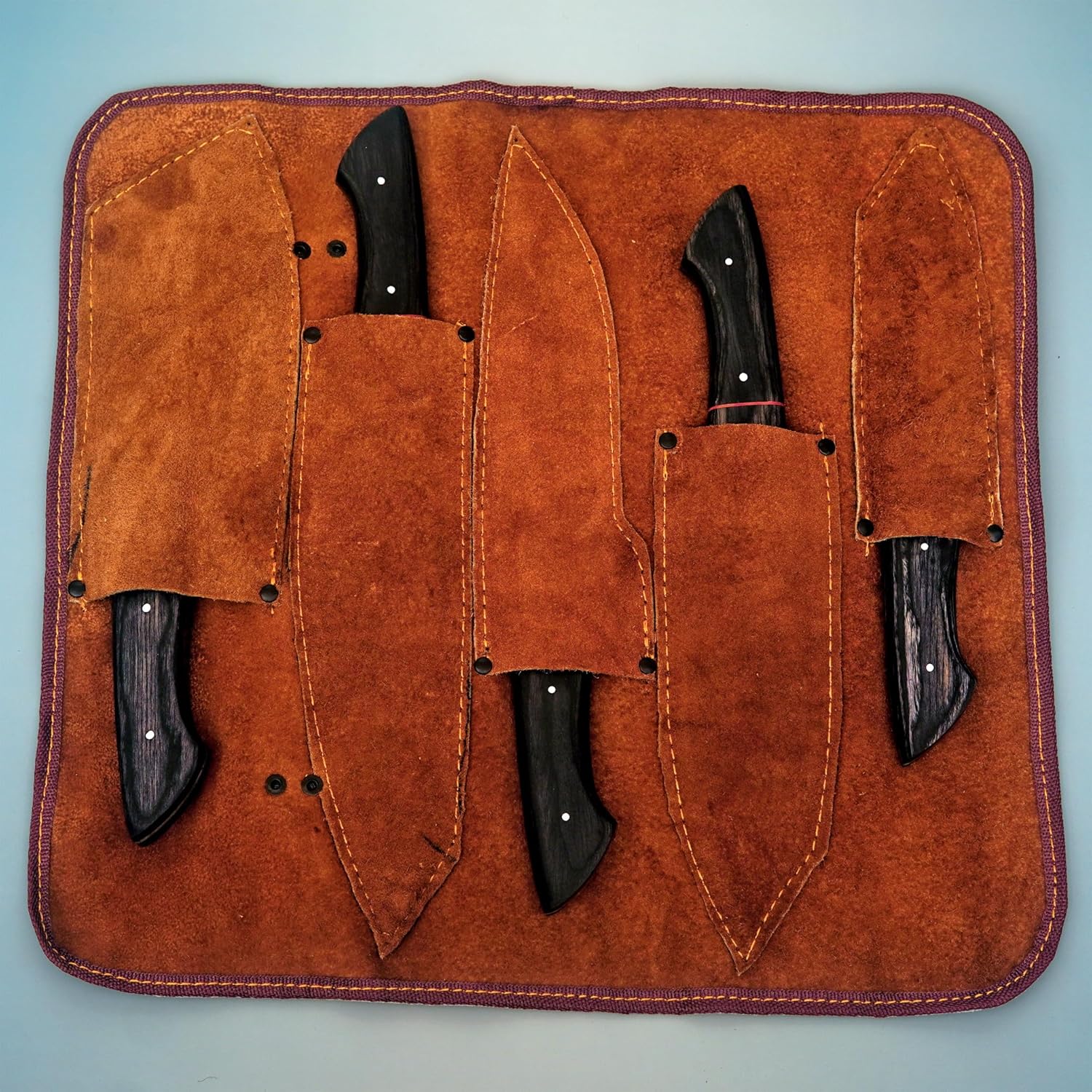 damascus knife set 5 pcs handmade kitchen knives with roll bag mega blades damascus knife set 5 pcs handmade kitchen knives with roll bag mega blades