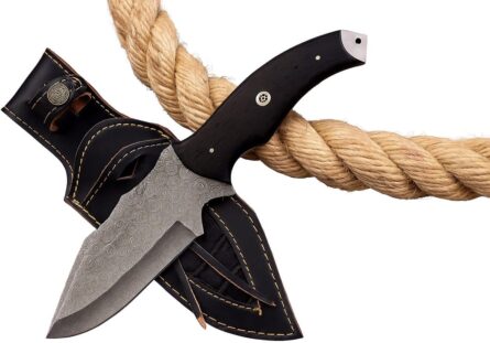 damascus steel fixed blade knife for hunting & bushcraft mega blades