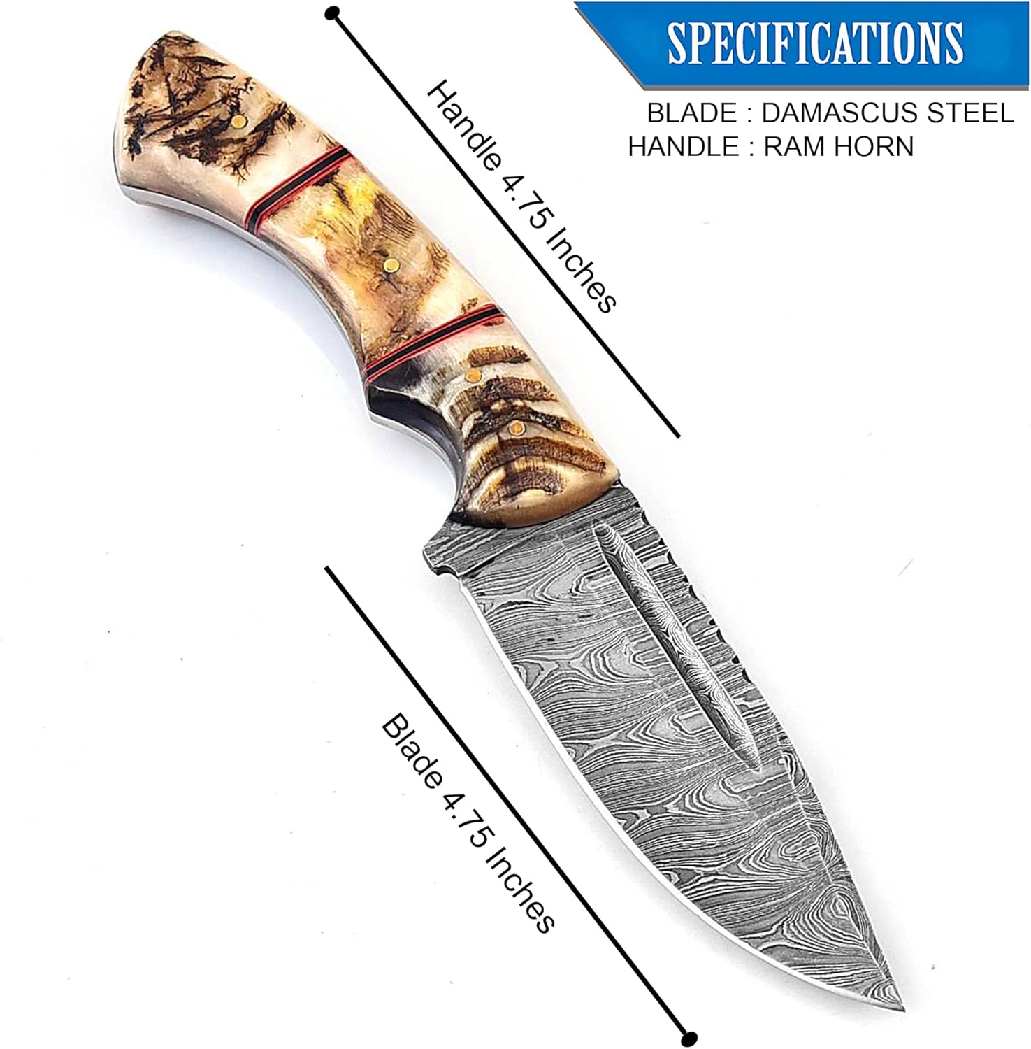 damascus hunting knife 9.5 inch fixed blade with leather sheath mega blades damascus hunting knife 9.5 inch fixed blade with leather sheath mega blades